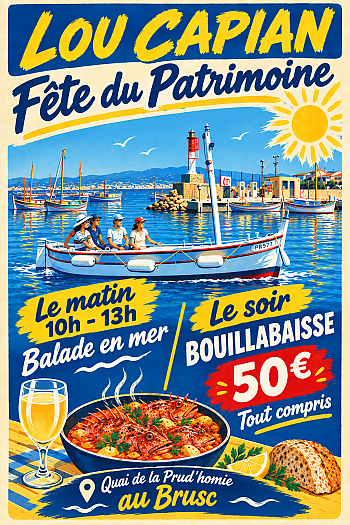 Affiche Les pointus et la Fête du patrimoine Affiche Les pointus et la Fête du patrimoine