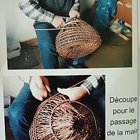 Fabrication traditionnelle d'un girelier en myrte ( nasse à poissons)